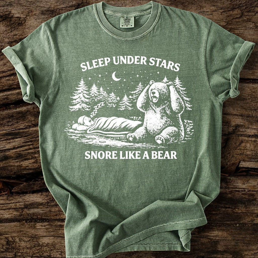 Sleep Under Stars, Snore Like A Bear T-Shirt