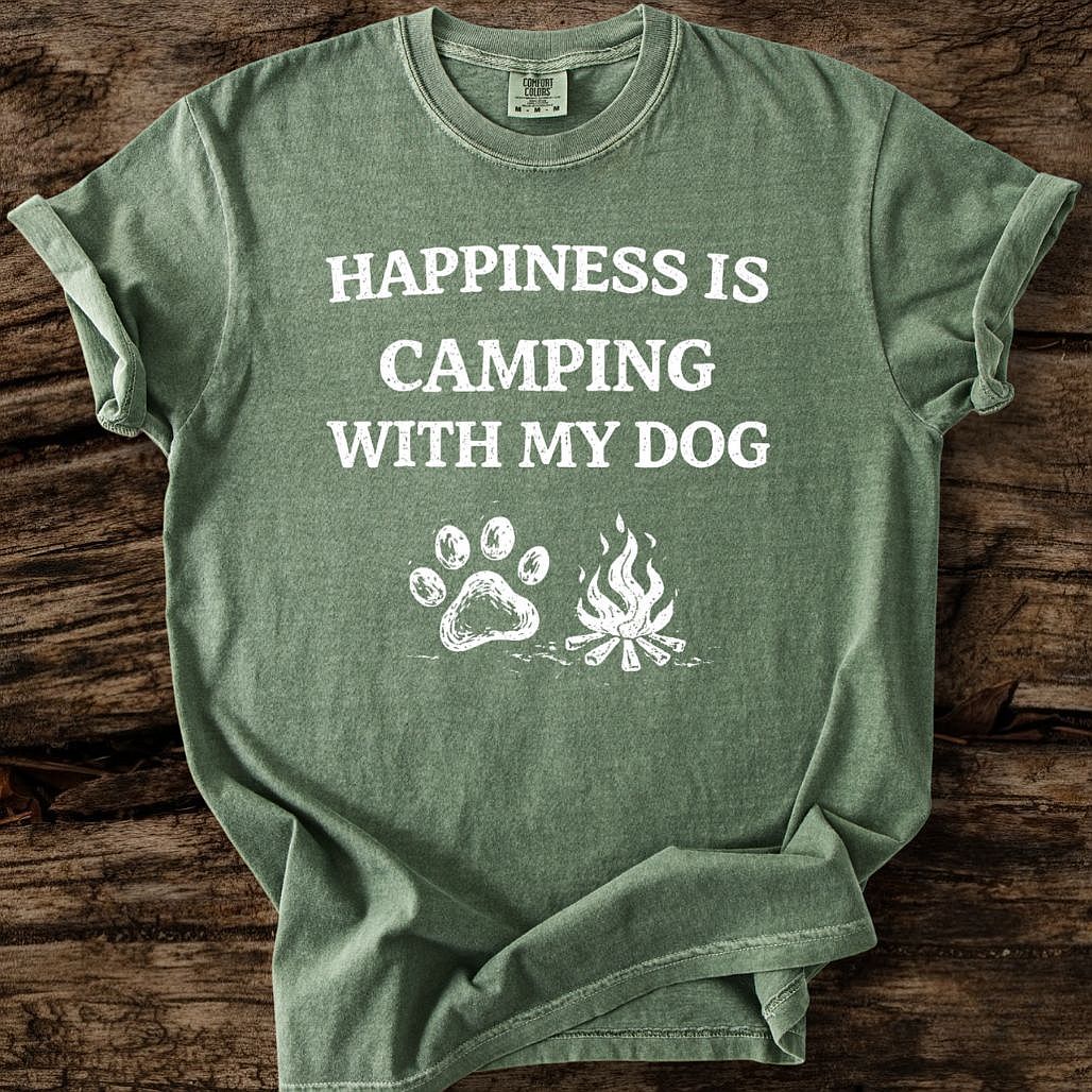 Happiness Is Camping With My Dog T-Shirt