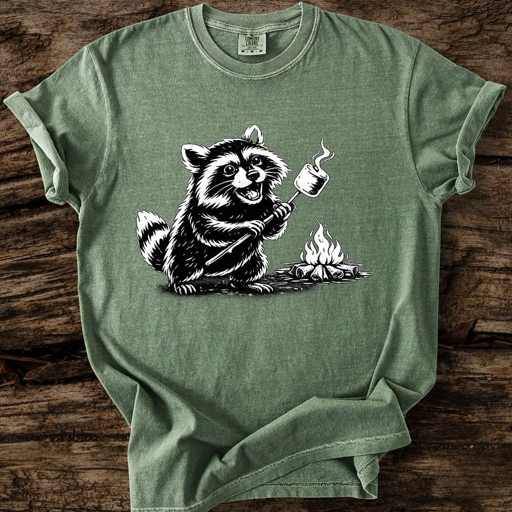 Raccoon Roasting Marshmallows T-Shirt