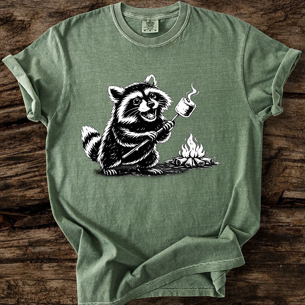 Raccoon Roasting Marshmallows T-Shirt