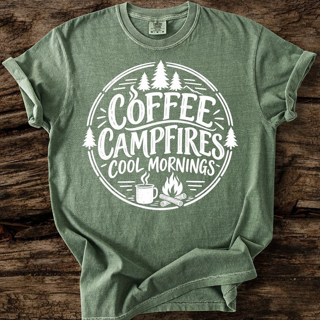 Coffee Campfires Cool Mornings T-Shirt