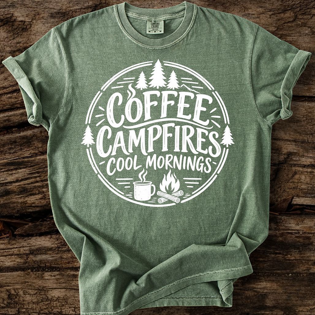 Coffee Campfires Cool Mornings T-Shirt