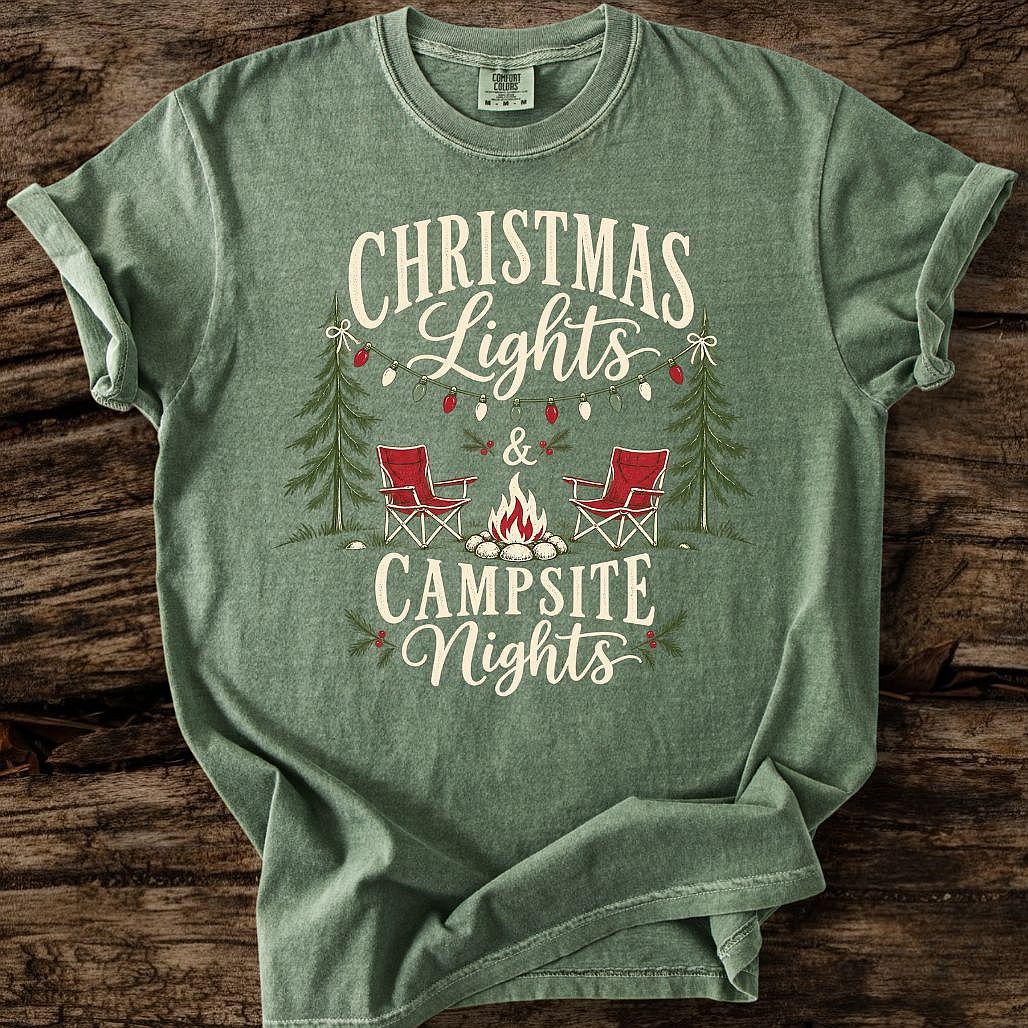 Christmas Lights Camsite Nights Tee