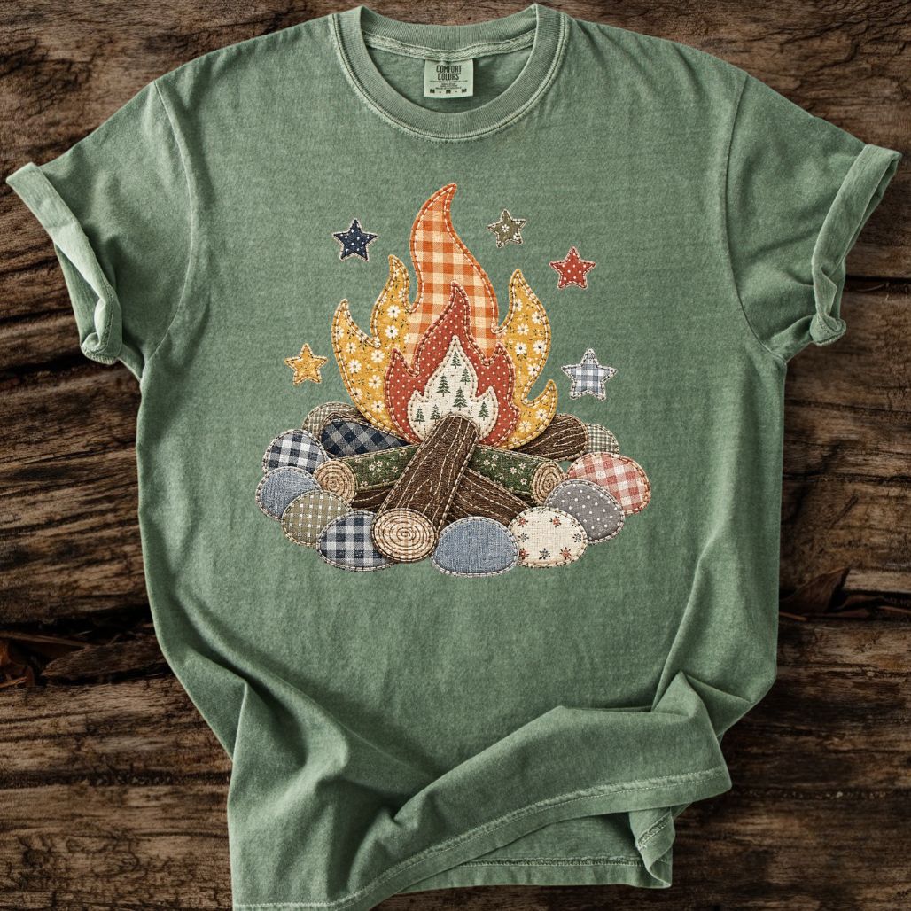 Campfire Faux Patchwork T-Shirt