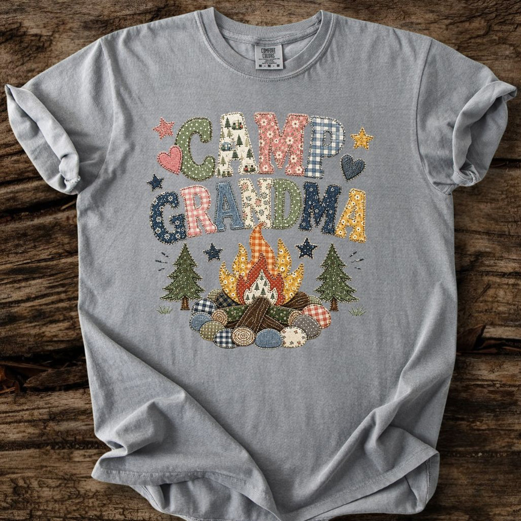 Camp Grandma Faux Patchwork T-Shirt
