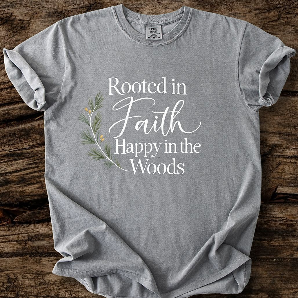Rooted In Faith Happy In The Woods T-Shirt