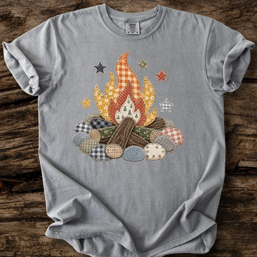 Campfire Faux Patchwork T-Shirt