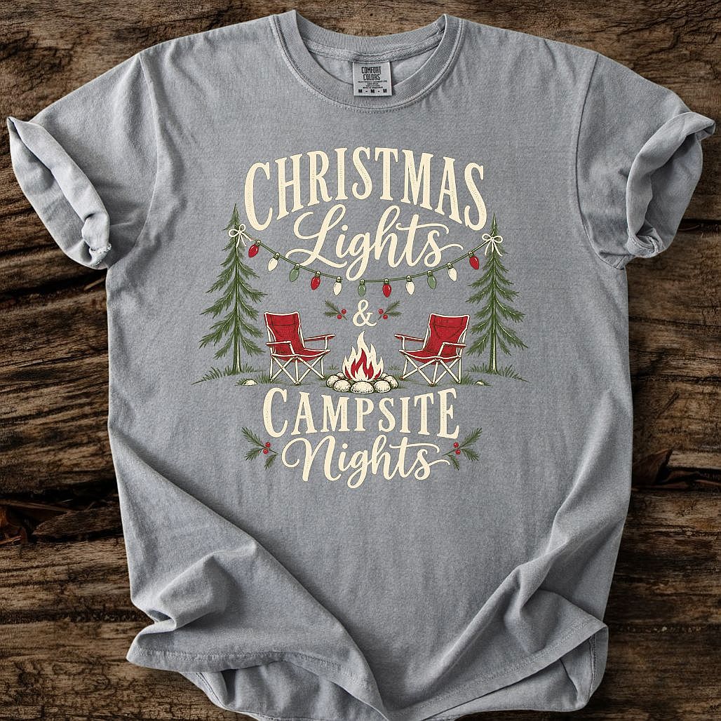 Christmas Lights Camsite Nights Tee