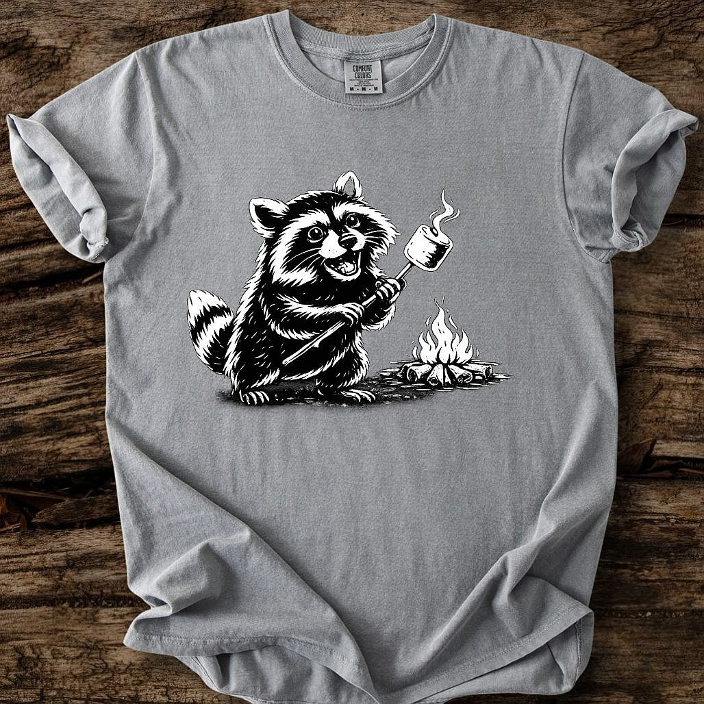 Raccoon Roasting Marshmallows T-Shirt