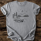 Crescent Moon Over Lake T-Shirt