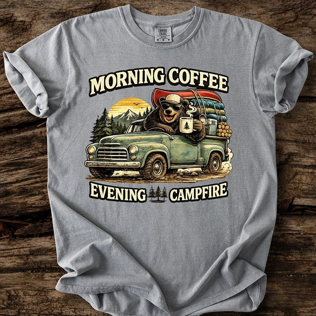 Morning Coffee - Evening Campfire T-Shirt