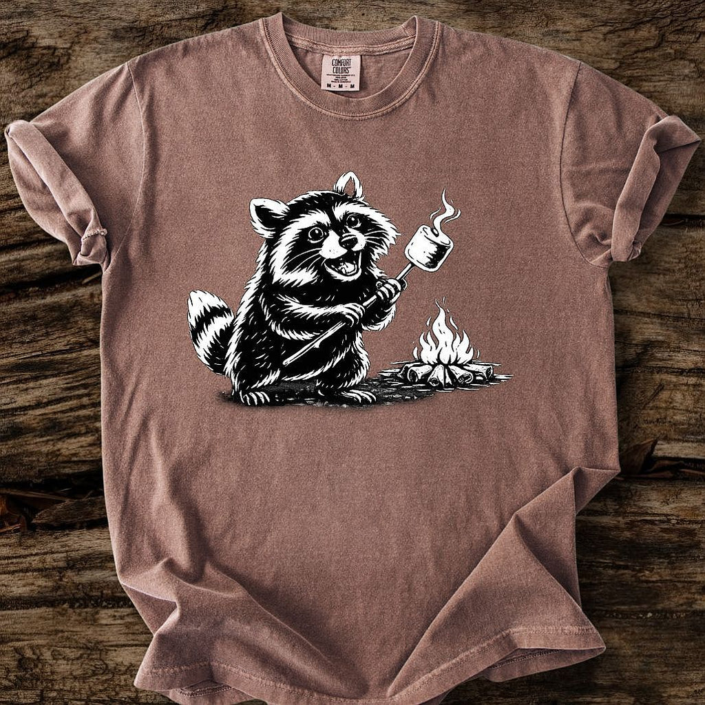 Raccoon Roasting Marshmallows T-Shirt