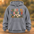 Happy Camper Faux Patchwork Hoodie