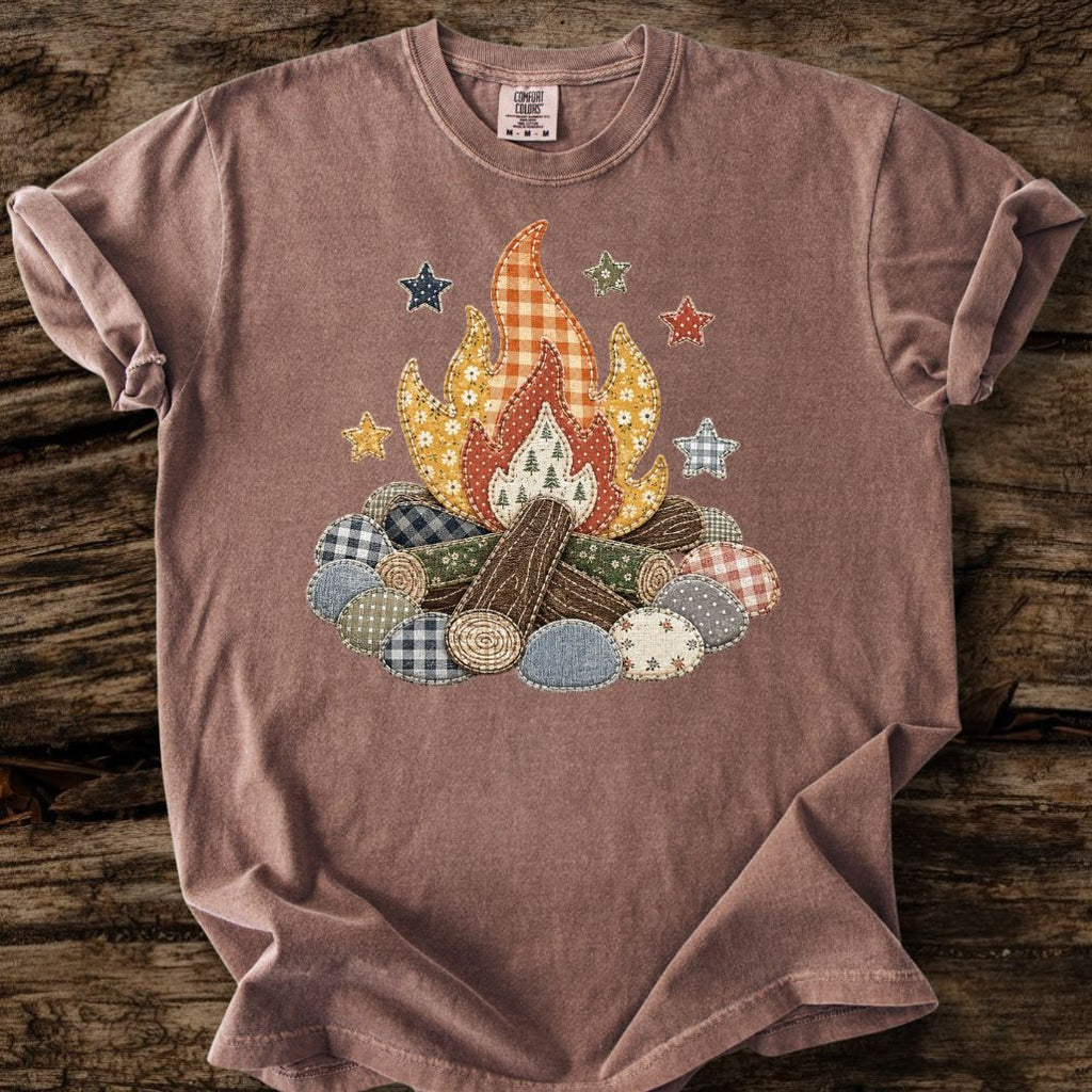 Campfire Faux Patchwork T-Shirt