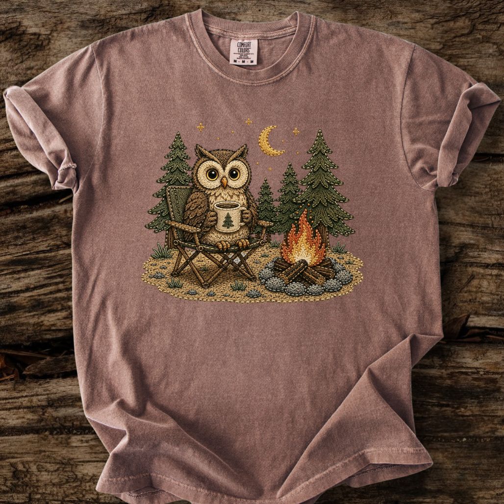 Camp Owl Faux Patchwork T-Shirt