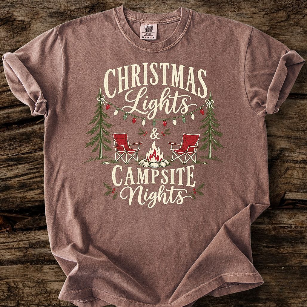 Christmas Lights Camsite Nights Tee