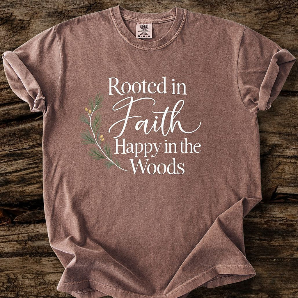 Rooted In Faith Happy In The Woods T-Shirt