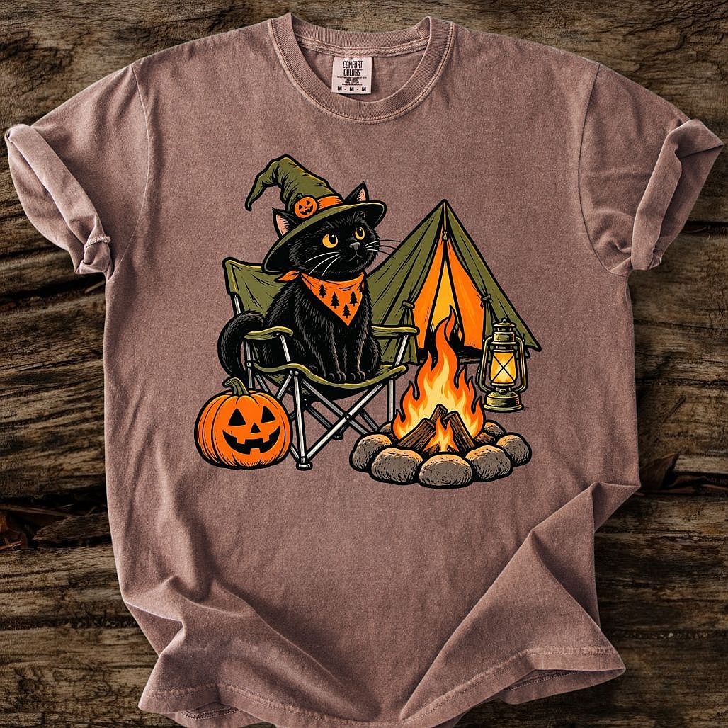 Black Cat Camper T-Shirt