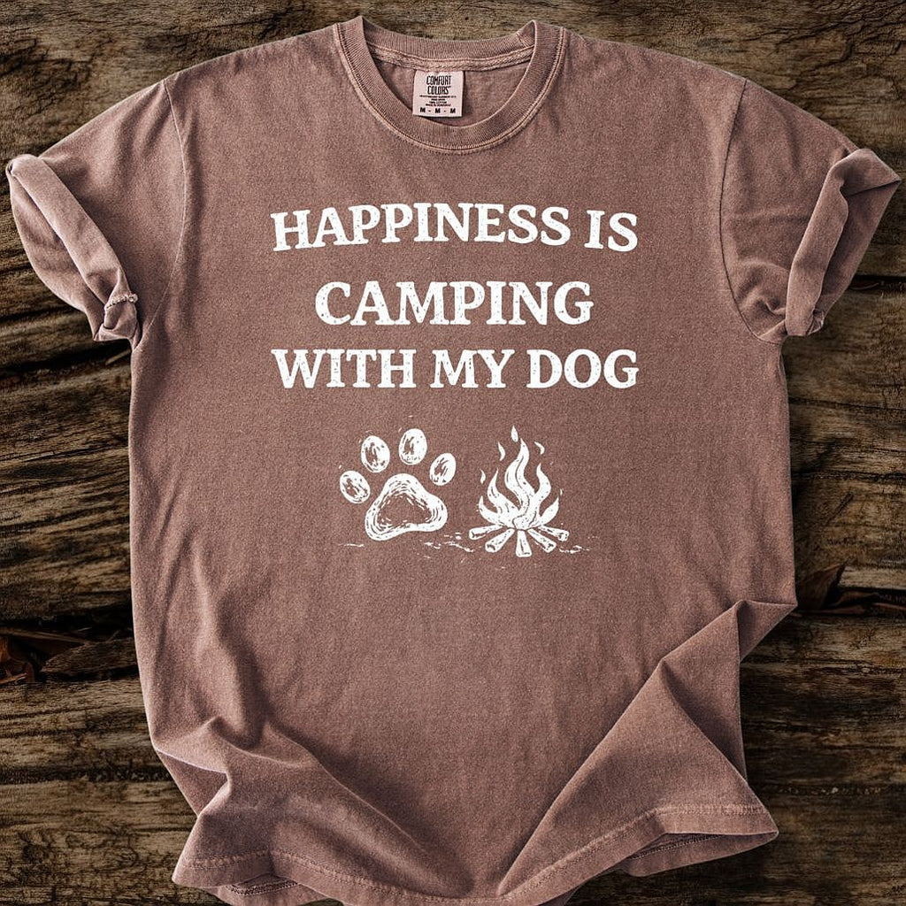 Happiness Is Camping With My Dog T-Shirt