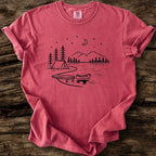 Crescent Moon Over Lake T-Shirt