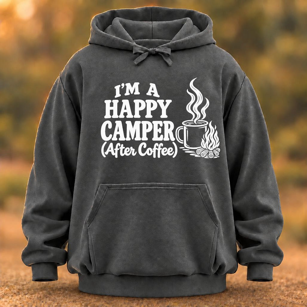 Happy Camper After Coffee Hoodie