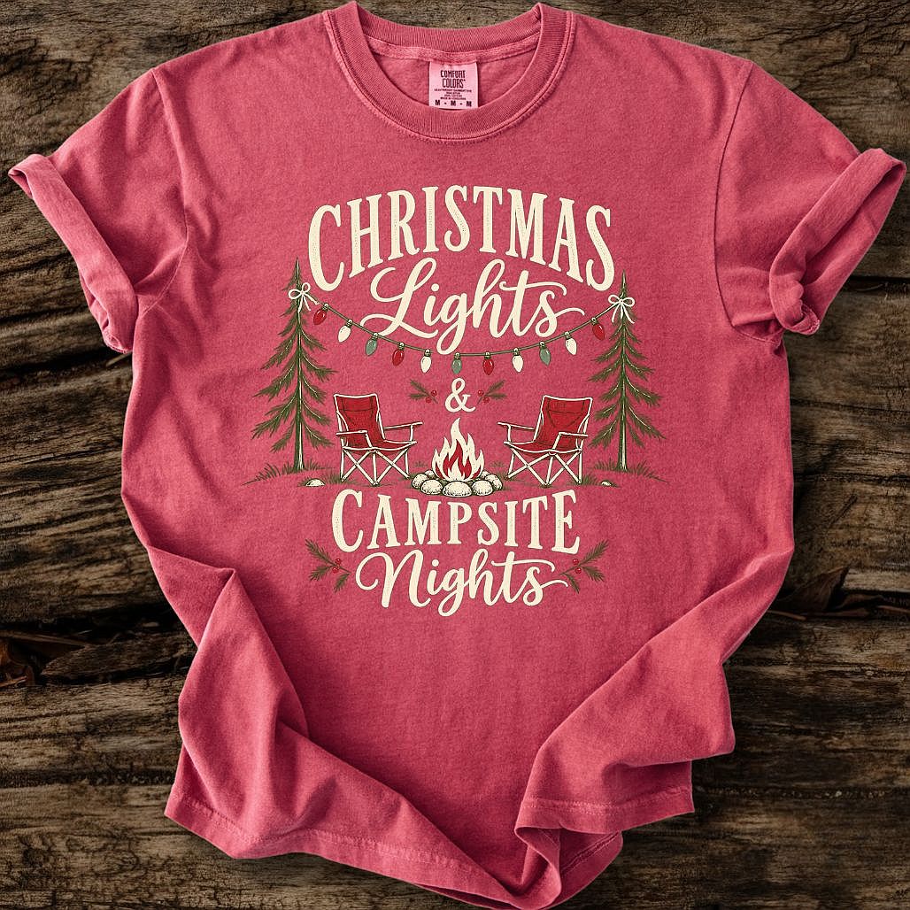 Christmas Lights Camsite Nights Tee