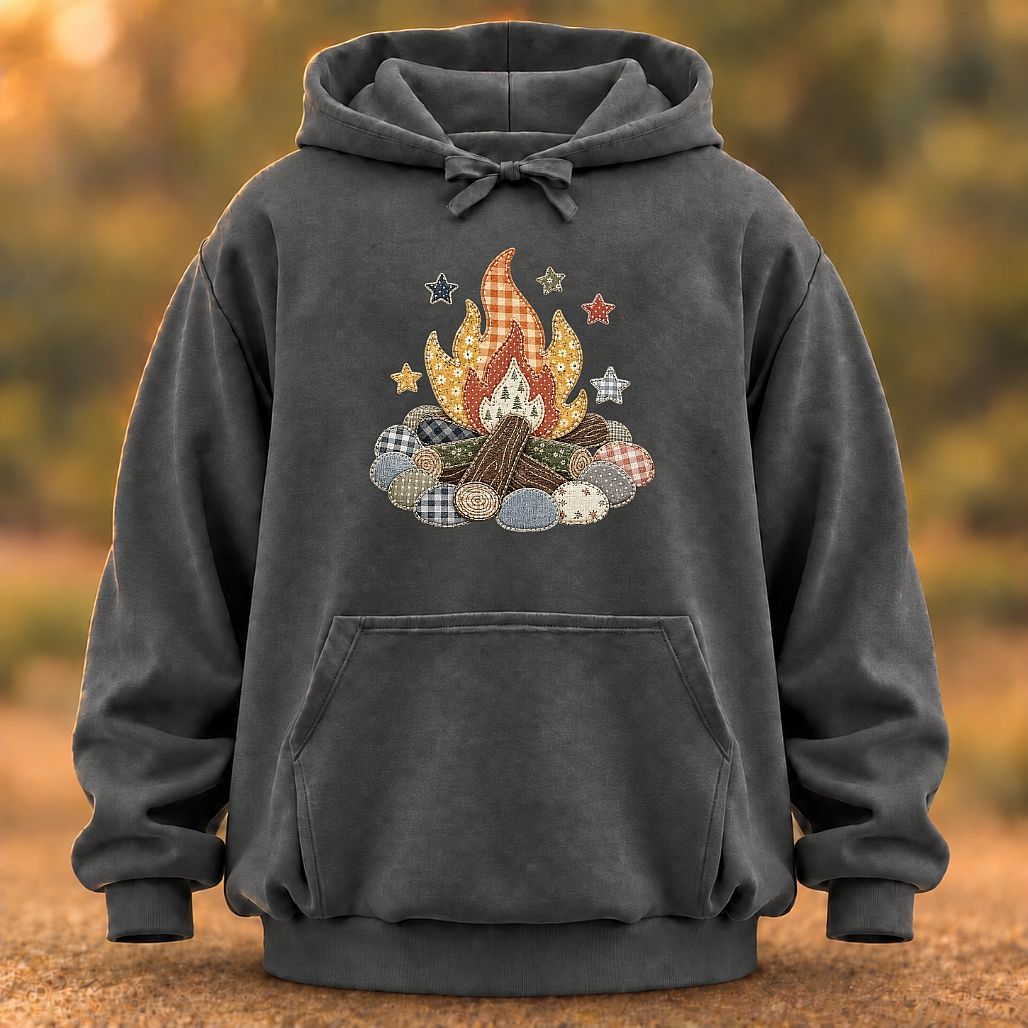 Campfire Faux Patchwork Hoodie