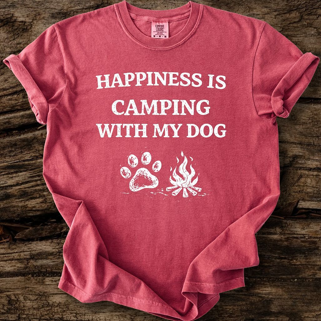 Happiness Is Camping With My Dog T-Shirt