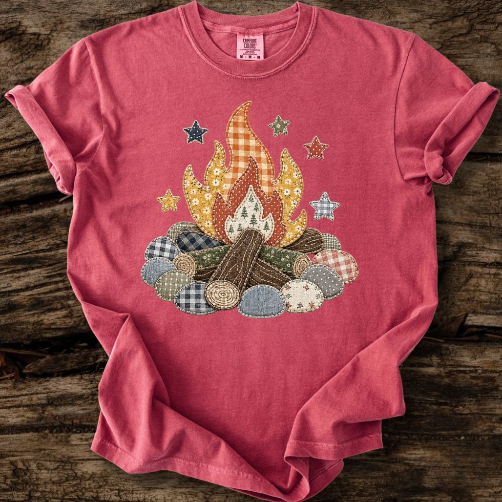 Campfire Faux Patchwork T-Shirt