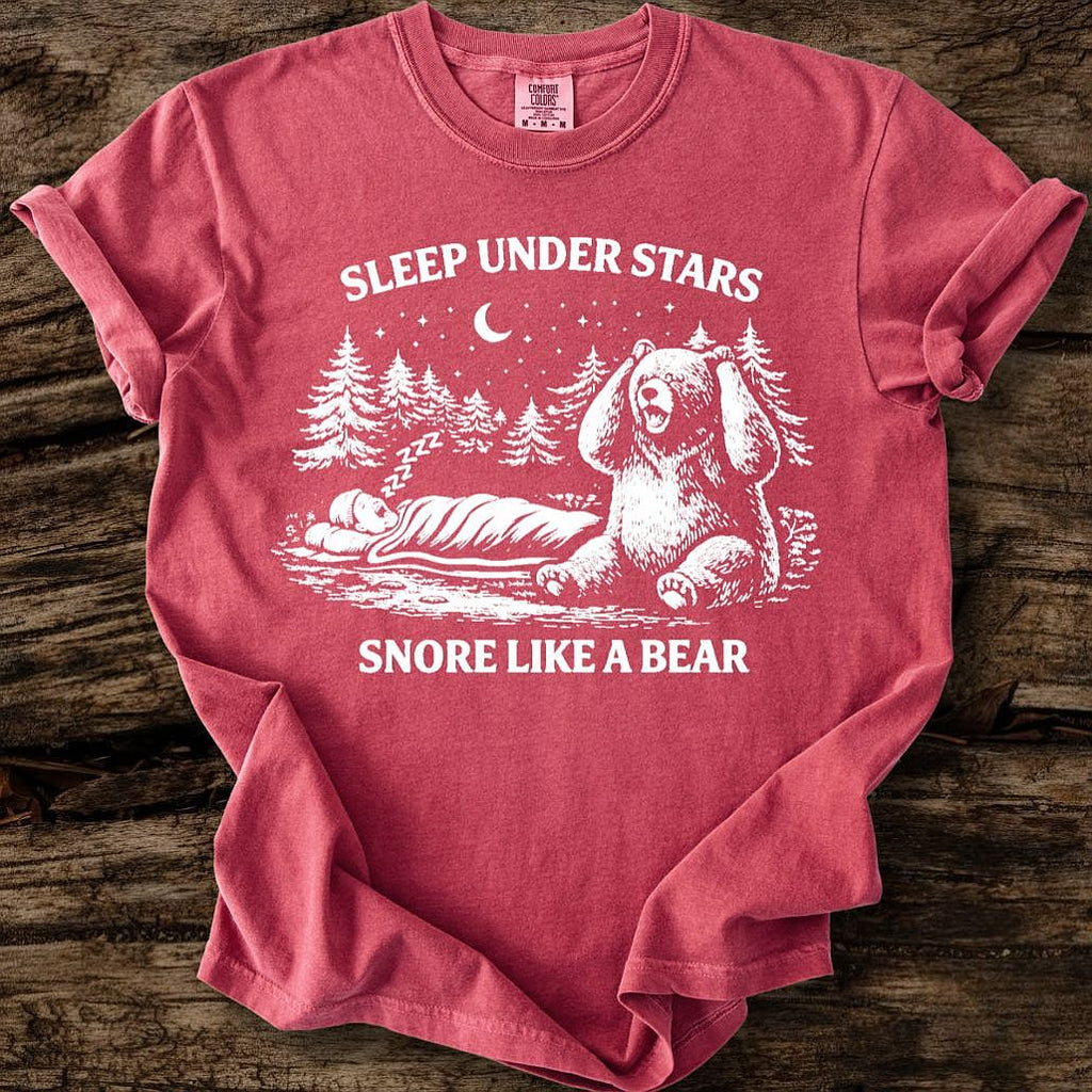 Sleep Under Stars, Snore Like A Bear T-Shirt