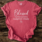 Blessed Caffeinated & Campfire Ready T-Shirt