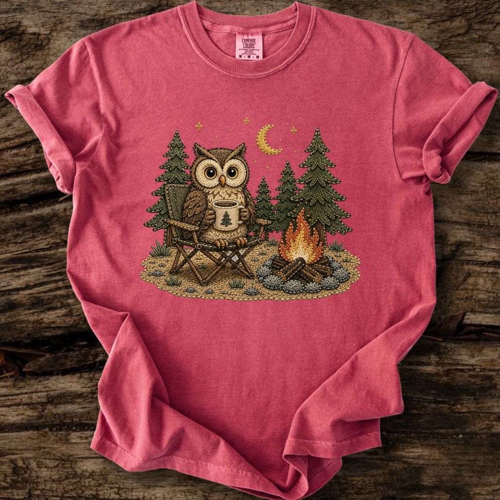 Camp Owl Faux Patchwork T-Shirt