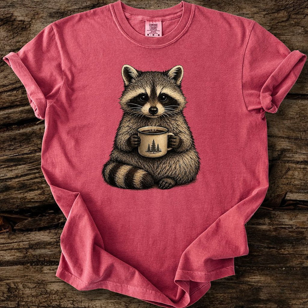 Camp Coffee Raccoon T-Shirt