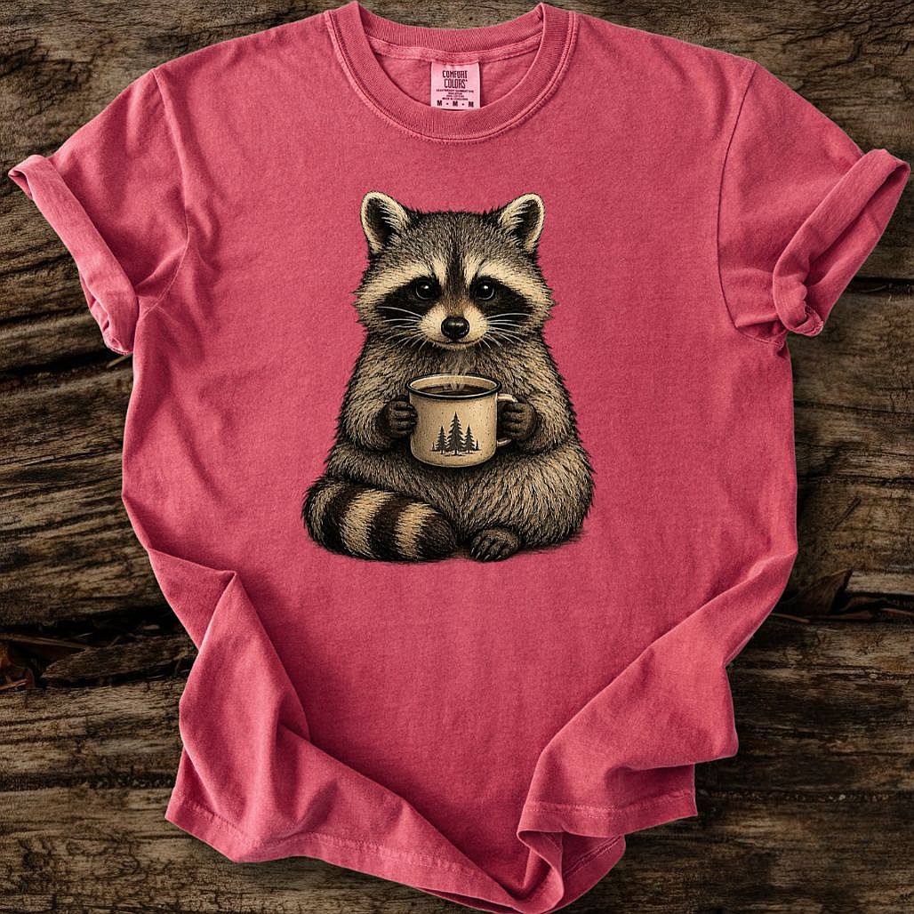 Camp Coffee Raccoon T-Shirt