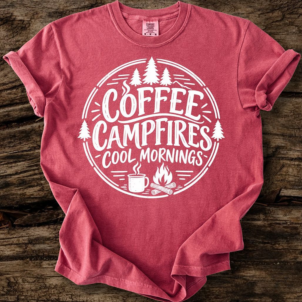 Coffee Campfires Cool Mornings T-Shirt