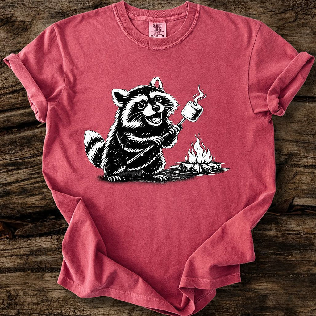 Raccoon Roasting Marshmallows T-Shirt