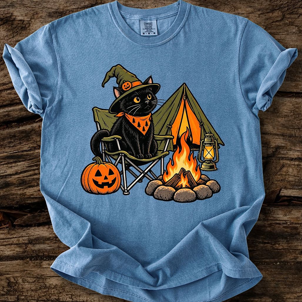 Black Cat Camper T-Shirt