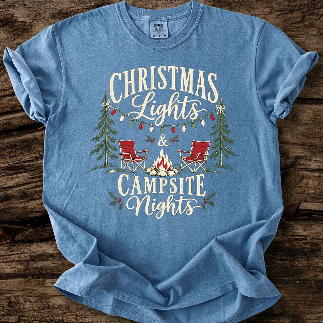 Christmas Lights Camsite Nights Tee