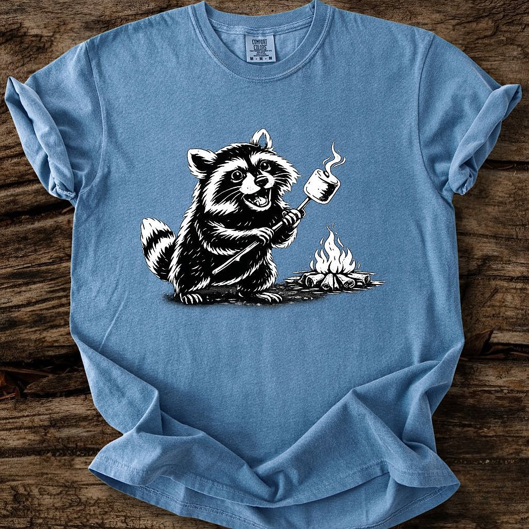 Raccoon Roasting Marshmallows T-Shirt