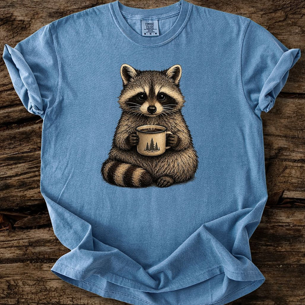 Camp Coffee Raccoon T-Shirt