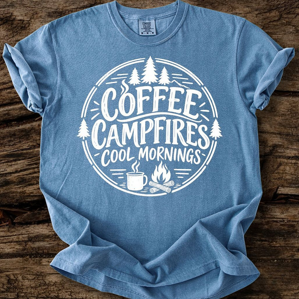Coffee Campfires Cool Mornings T-Shirt