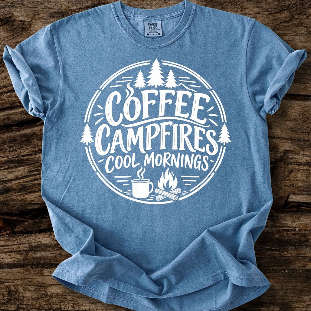 Coffee Campfires Cool Mornings T-Shirt