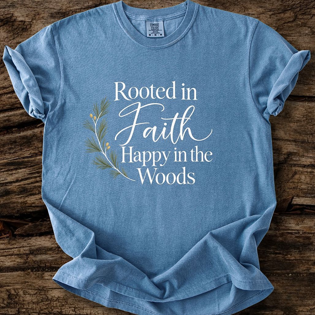 Rooted In Faith Happy In The Woods T-Shirt