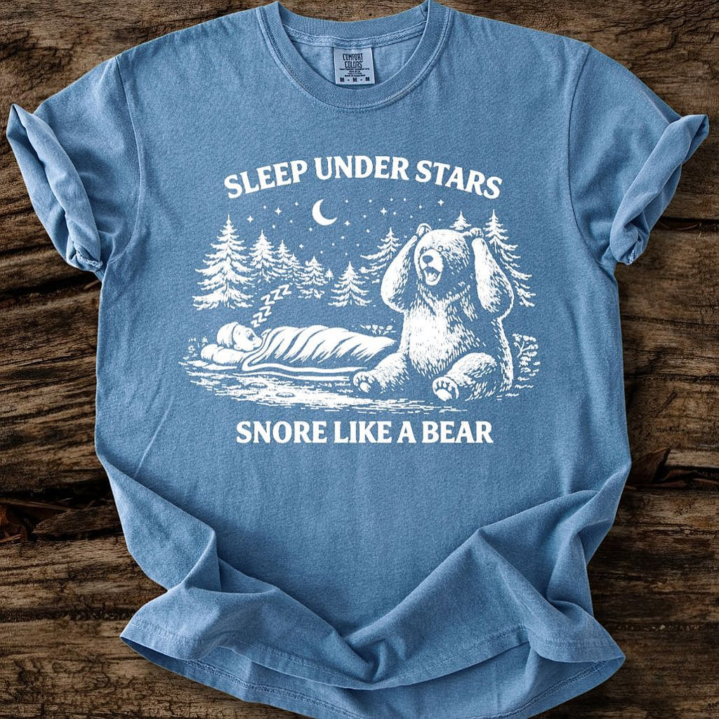 Sleep Under Stars, Snore Like A Bear T-Shirt