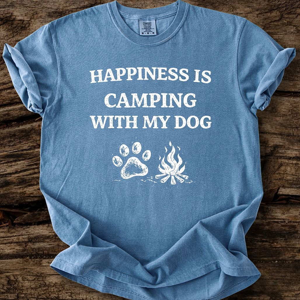 Happiness Is Camping With My Dog T-Shirt