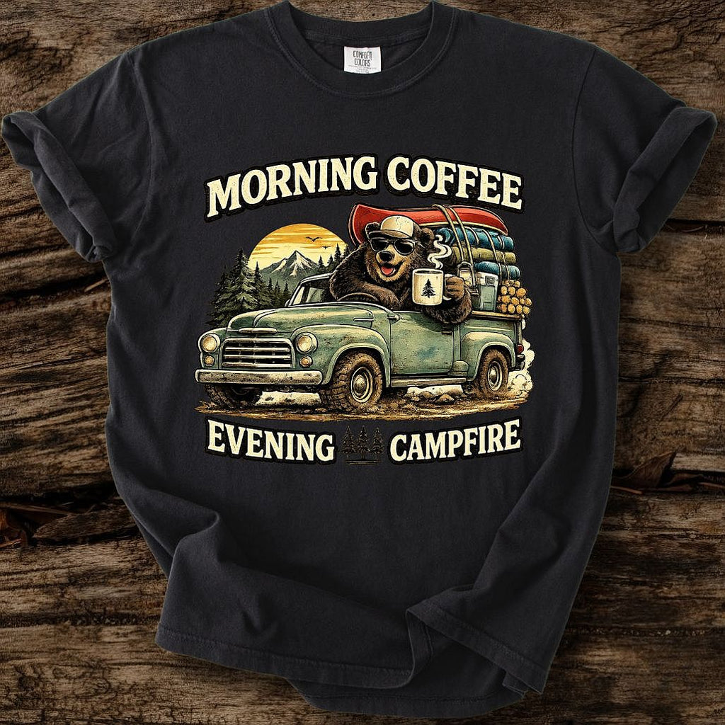 Morning Coffee - Evening Campfire T-Shirt