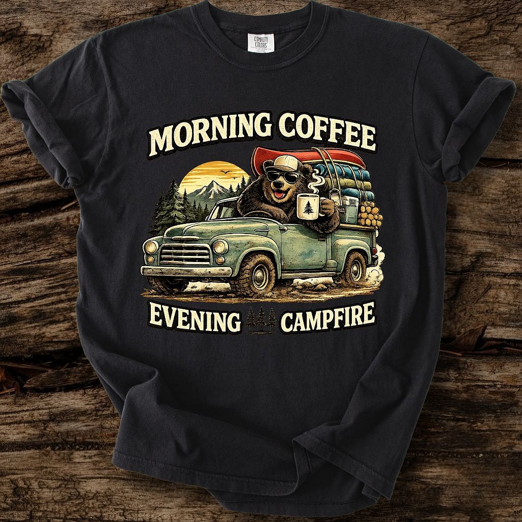 Morning Coffee - Evening Campfire T-Shirt