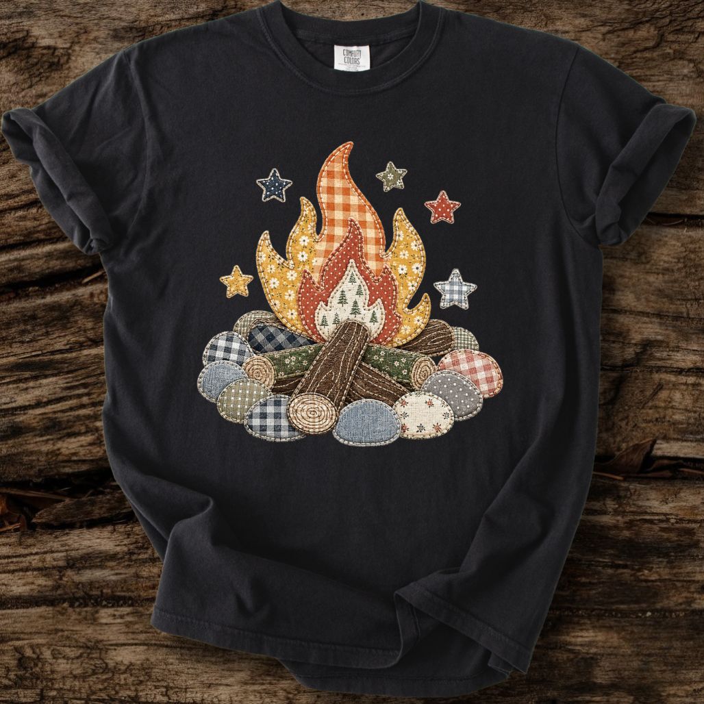 Campfire Faux Patchwork T-Shirt