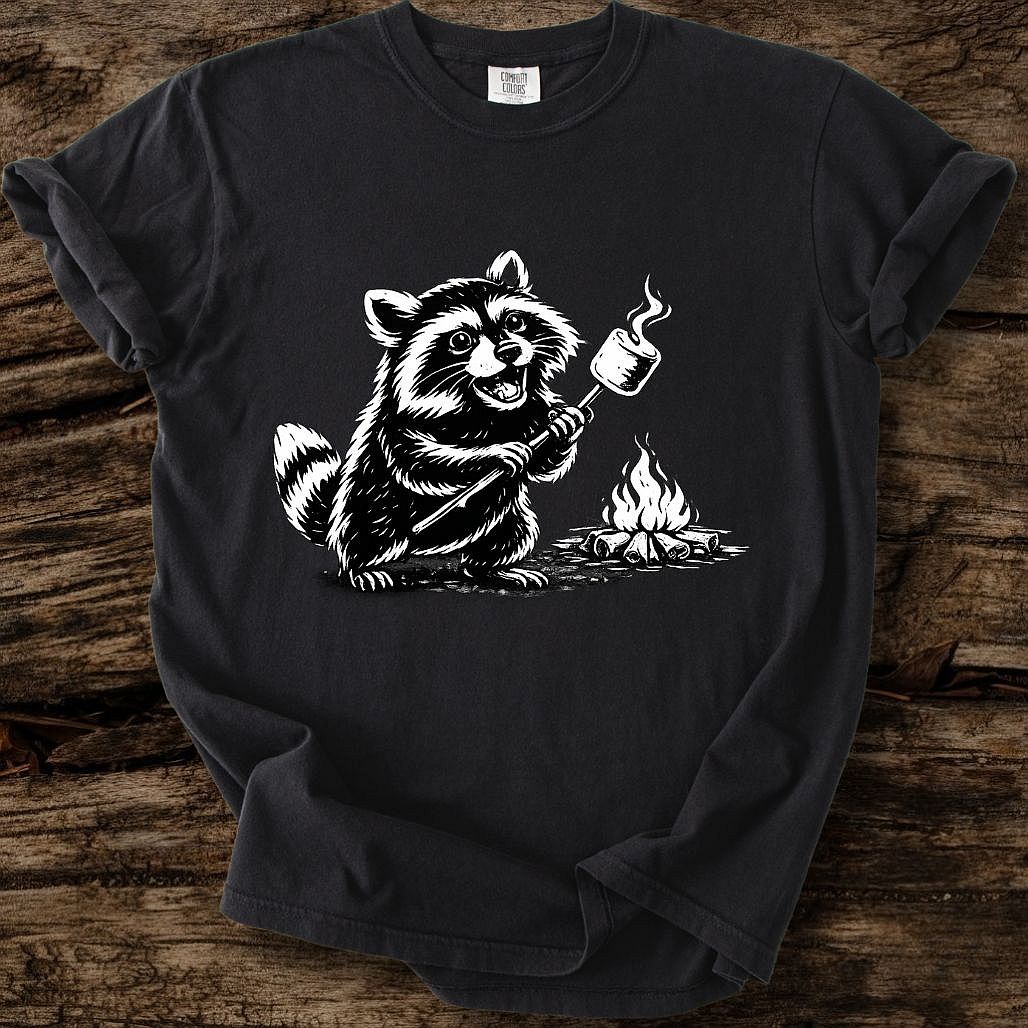 Raccoon Roasting Marshmallows T-Shirt