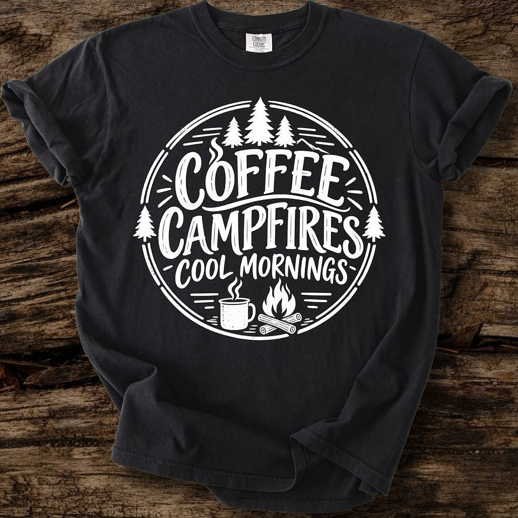 Coffee Campfires Cool Mornings T-Shirt